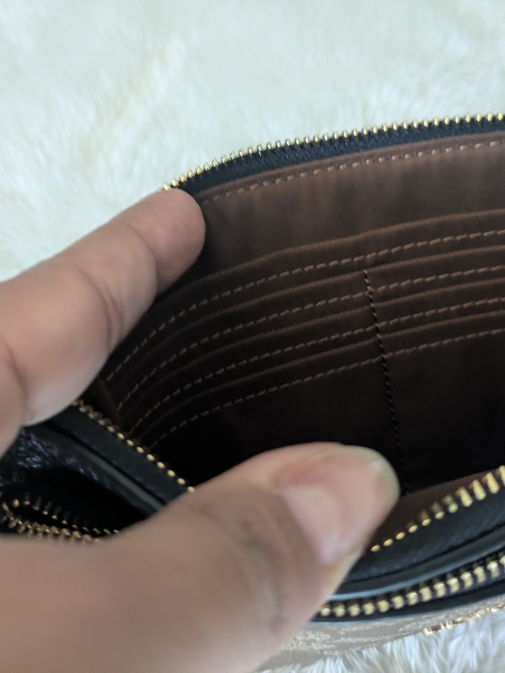 Coach Signature Canvas Wristlet in Brown & Black - Picture 5 of 6